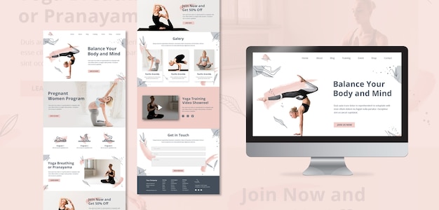 Gratis PSD yoga-bestemmingspagina