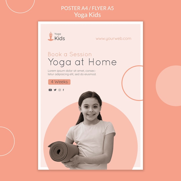 Gratis PSD yoga concept folder sjabloon