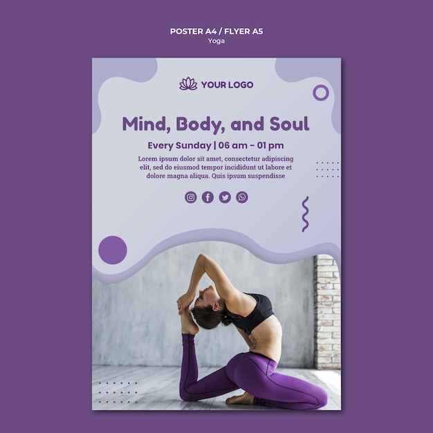 Gratis PSD yoga concept posterontwerp