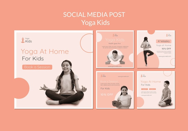 Yoga concept sociale media post sjabloon