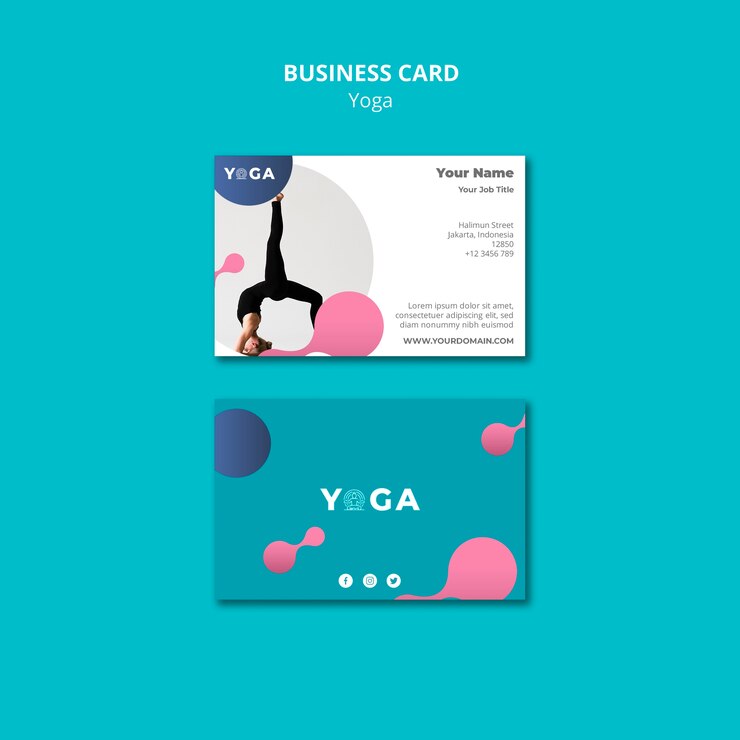 PSD gratuito yoga design biglietto da visita