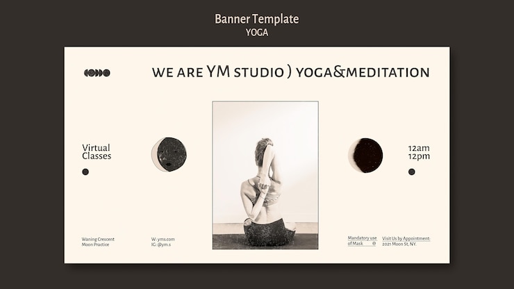 Gratis PSD yoga klasse kleurloos ontwerp banner