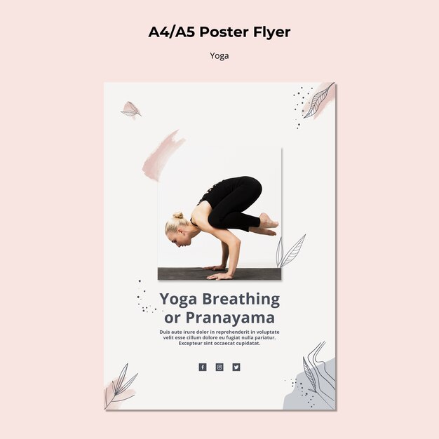Yoga levensstijl poster sjabloon