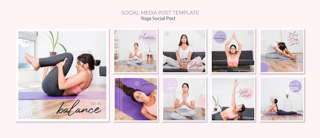 Gratis PSD yoga social media postpakket