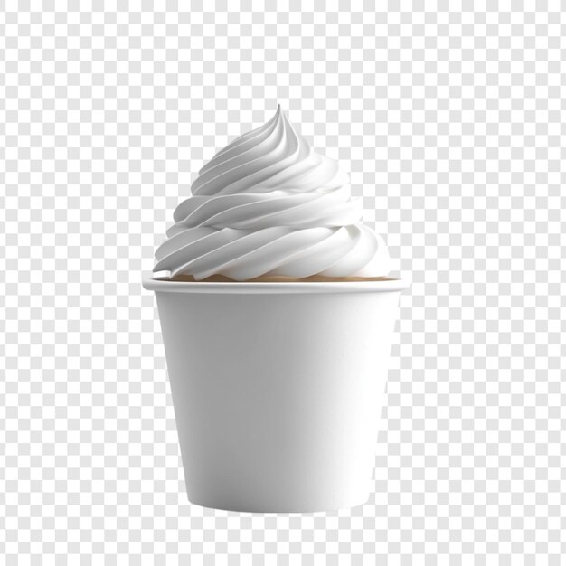 El yogur congelado cremoso en una taza es un regalo refrescante