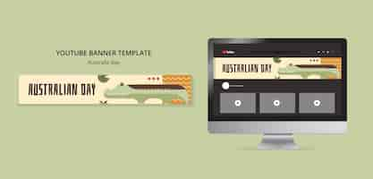 Gratis PSD youtube-banner voor de viering van de australische dag