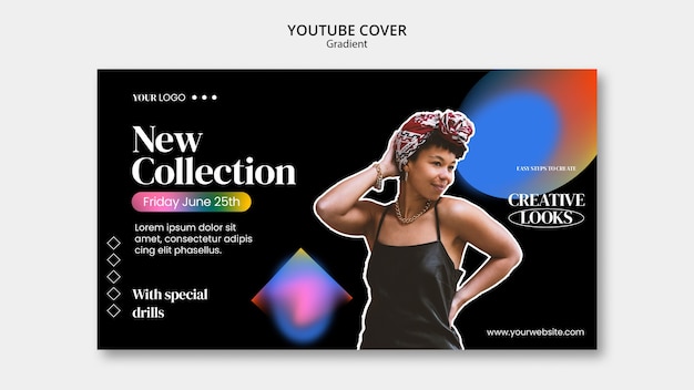 Gratis PSD youtube-cover in verlopenstijl