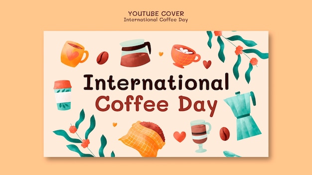 Gratis PSD youtube-cover internationale koffiedag