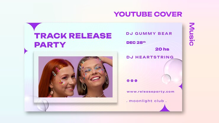 PSD Gratis youtube cover template for music track release party