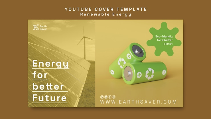 PSD Gratis youtube cover template for renewable energy