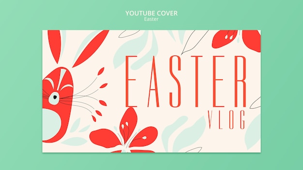 Gratis PSD youtube-cover van de paasfeest