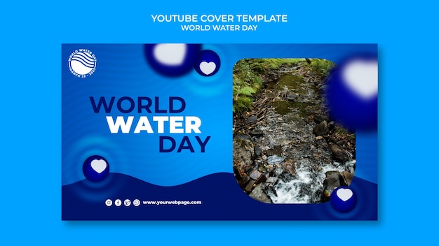 Gratis PSD youtube-cover van de wereldwaterdag