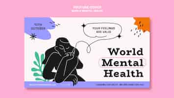 Gratis PSD youtube-cover van werelddag voor geestelijke gezondheid