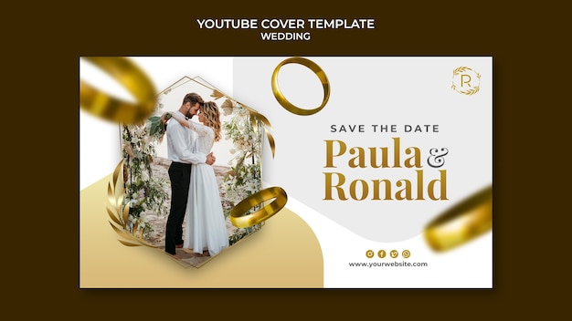 Gratis PSD youtube-cover voor huwelijksviering