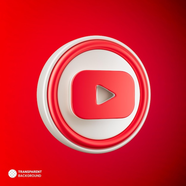 Youtube logo icono aislado 3d render ilustración