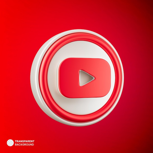 Youtube logo pictogram geïsoleerd 3d render illustratie