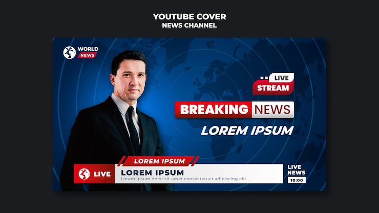 PSD Gratis youtube news channel cover