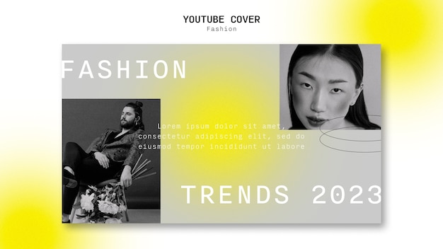 Youtube-omslagsjabloon voor modetrends