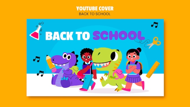 Youtube-omslagsjabloon voor terug naar school