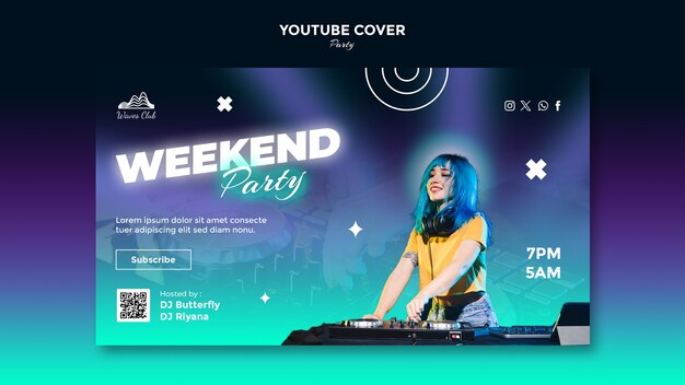 YouTube-voorbladsjabloon voor feestevenementen