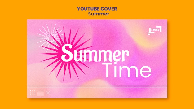 Gratis PSD youtube-voorbladsjabloon voor het zomerseizoen