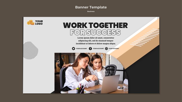 Gratis PSD zakelijke horizontale banner met foto
