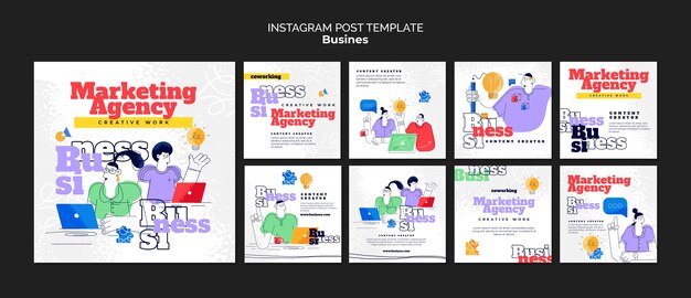 Zakelijke oplossingen instagram posts