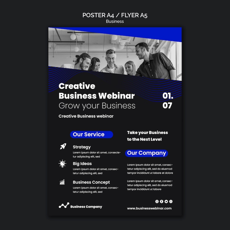Gratis PSD zakelijke webinar afdruksjabloon