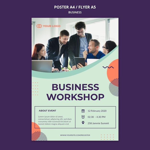 Gratis PSD zakelijke workshop concept poster