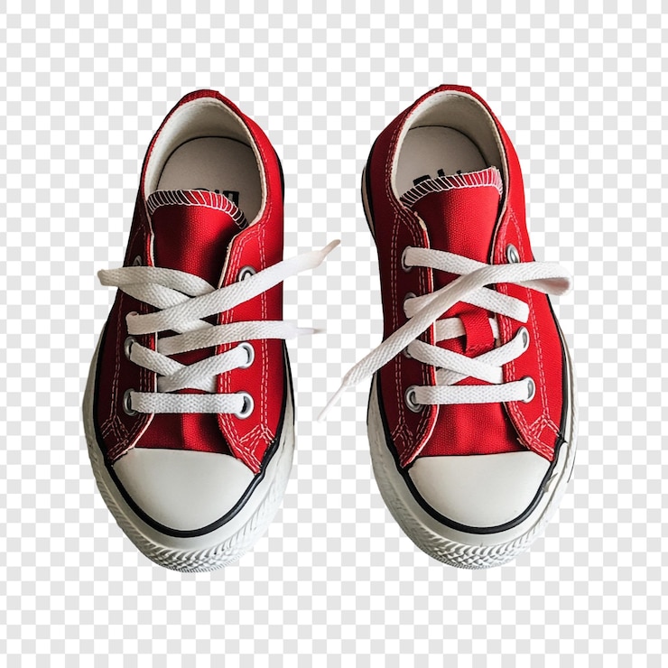 PSD gratuito las zapatillas clásicas de lona roja son una opción elegante de calzado