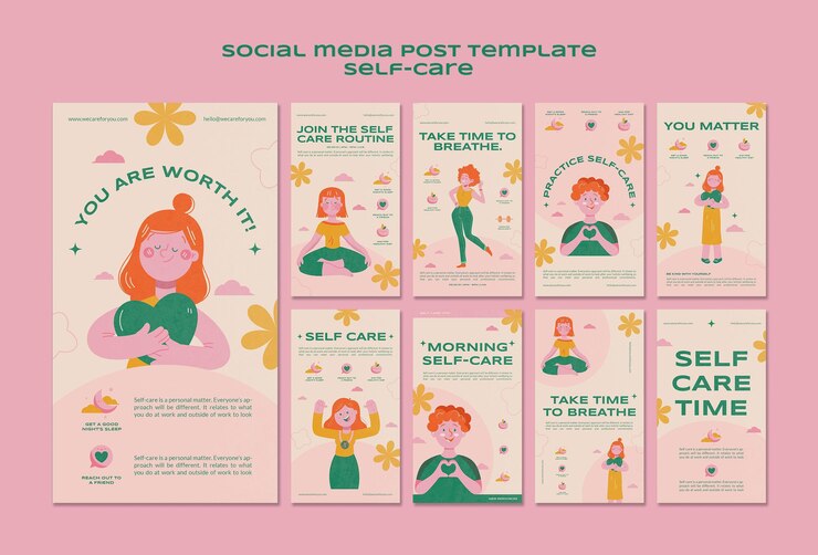 Gratis PSD zelfzorg op sociale media
