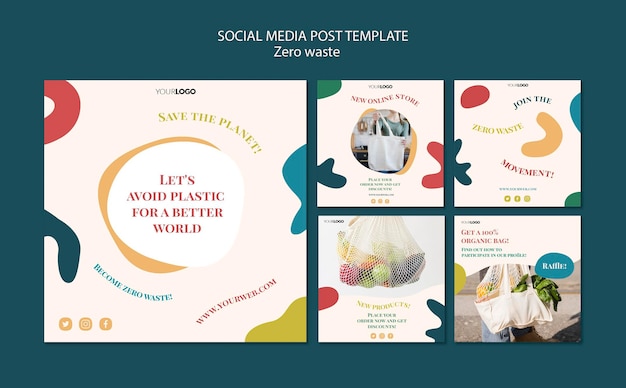 Gratis PSD zero waste social media post