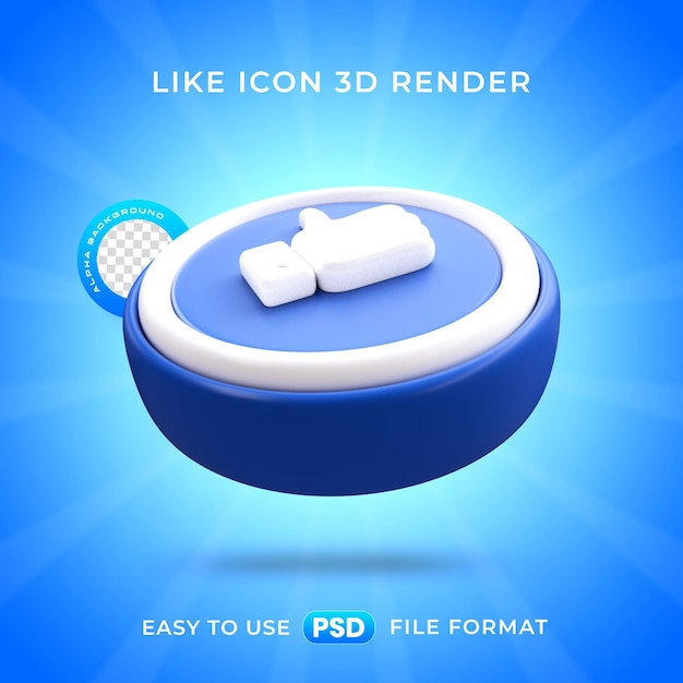 Gratis PSD zoals logo icoon geïsoleerde 3d-render illustratie