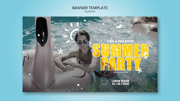 Gratis PSD zomer concept banner stijl