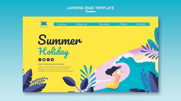 Gratis PSD zomer concept bestemmingspagina sjabloon