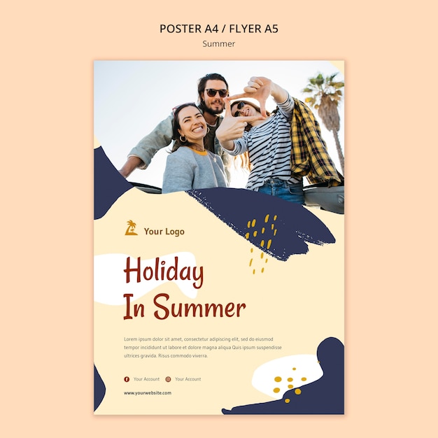 Gratis PSD zomer concept flyer sjabloon