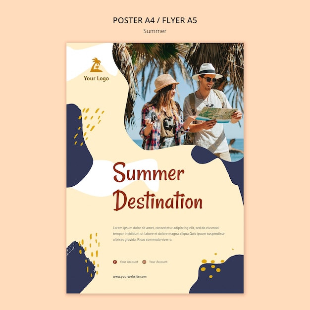 Gratis PSD zomer concept poster sjabloon