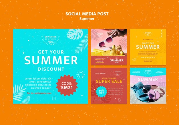 Zomer posts op sociale media