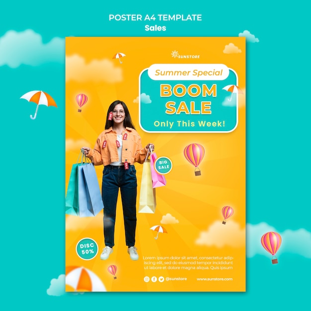 Gratis PSD zomer speciale verkoop poster sjabloon