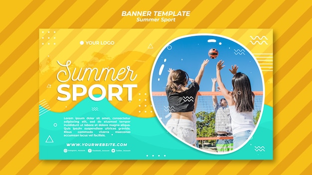 Gratis PSD zomer sport banner sjabloon concept