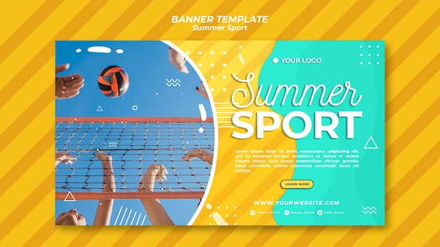 Zomer sport banner sjabloon concept