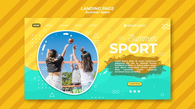 Gratis PSD zomer sport bestemmingspagina concept