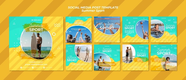 Gratis PSD zomer sport sociale media post concept