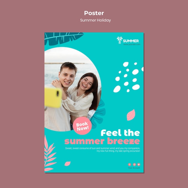 Zomerbries poster sjabloon