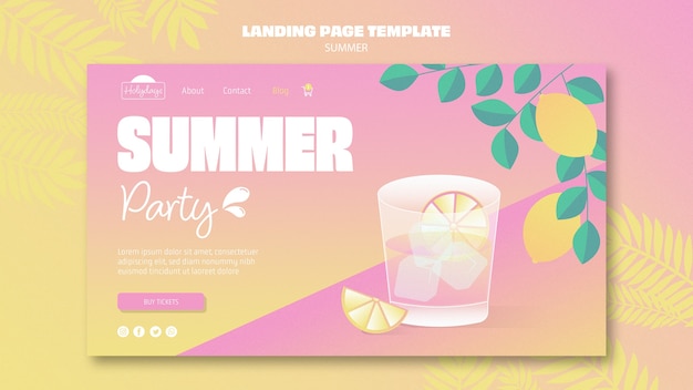 Gratis PSD zomerfeest bestemmingspagina sjabloon