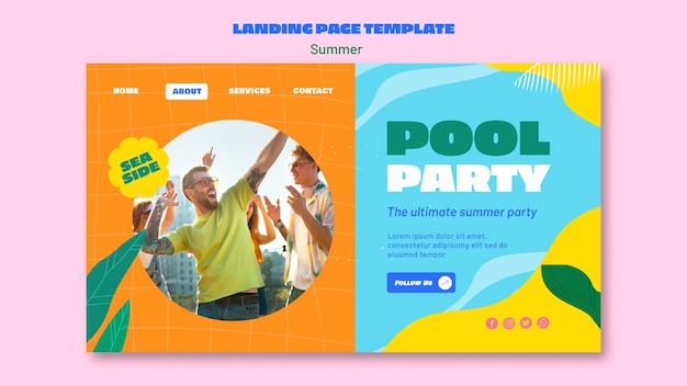 Gratis PSD zomerfeest bestemmingspagina sjabloon