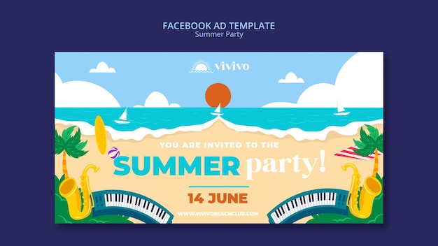 Gratis PSD zomerfeest facebook-sjabloon