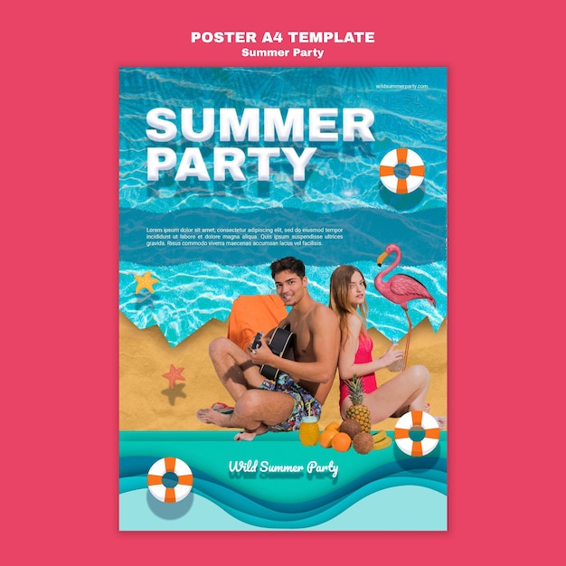 Gratis PSD zomerfeest poster sjabloon