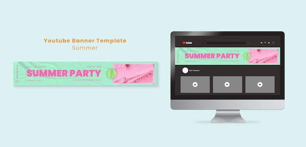 Gratis PSD zomerfeest youtube-bannermalplaatje