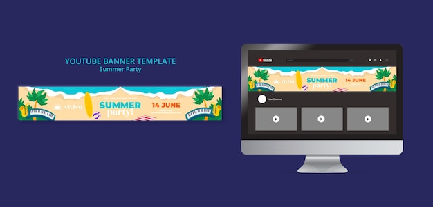 Gratis PSD zomerfeest youtube-bannersjabloon